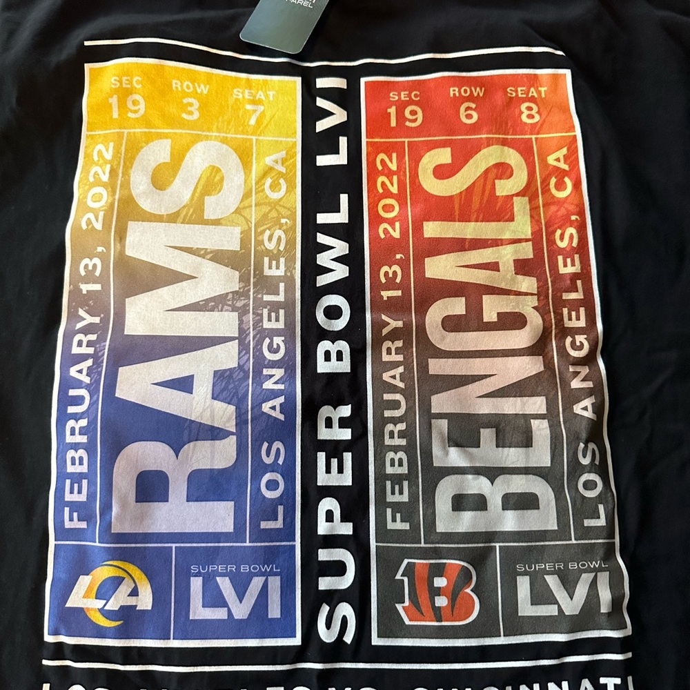 Super Bowl LVI black t-shirt